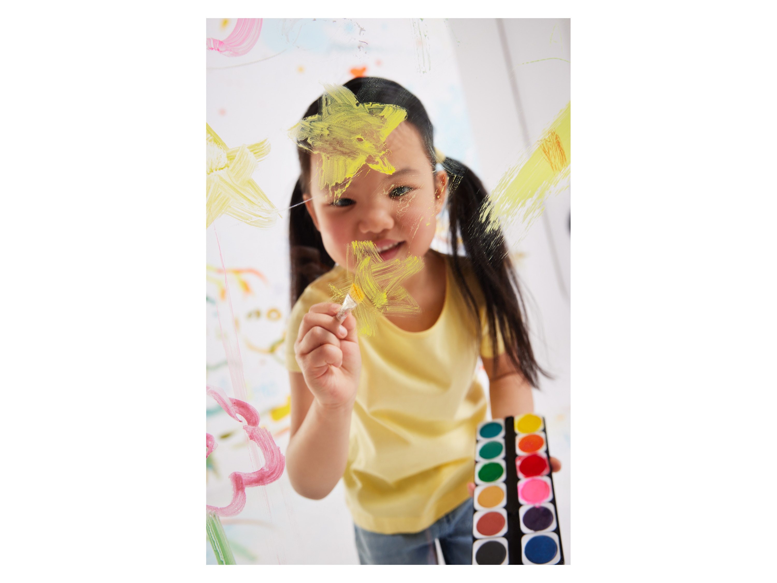 Thumbnail - crelando® Deckfarbkasten, mit Deckweiß und Naturholzpinsel""