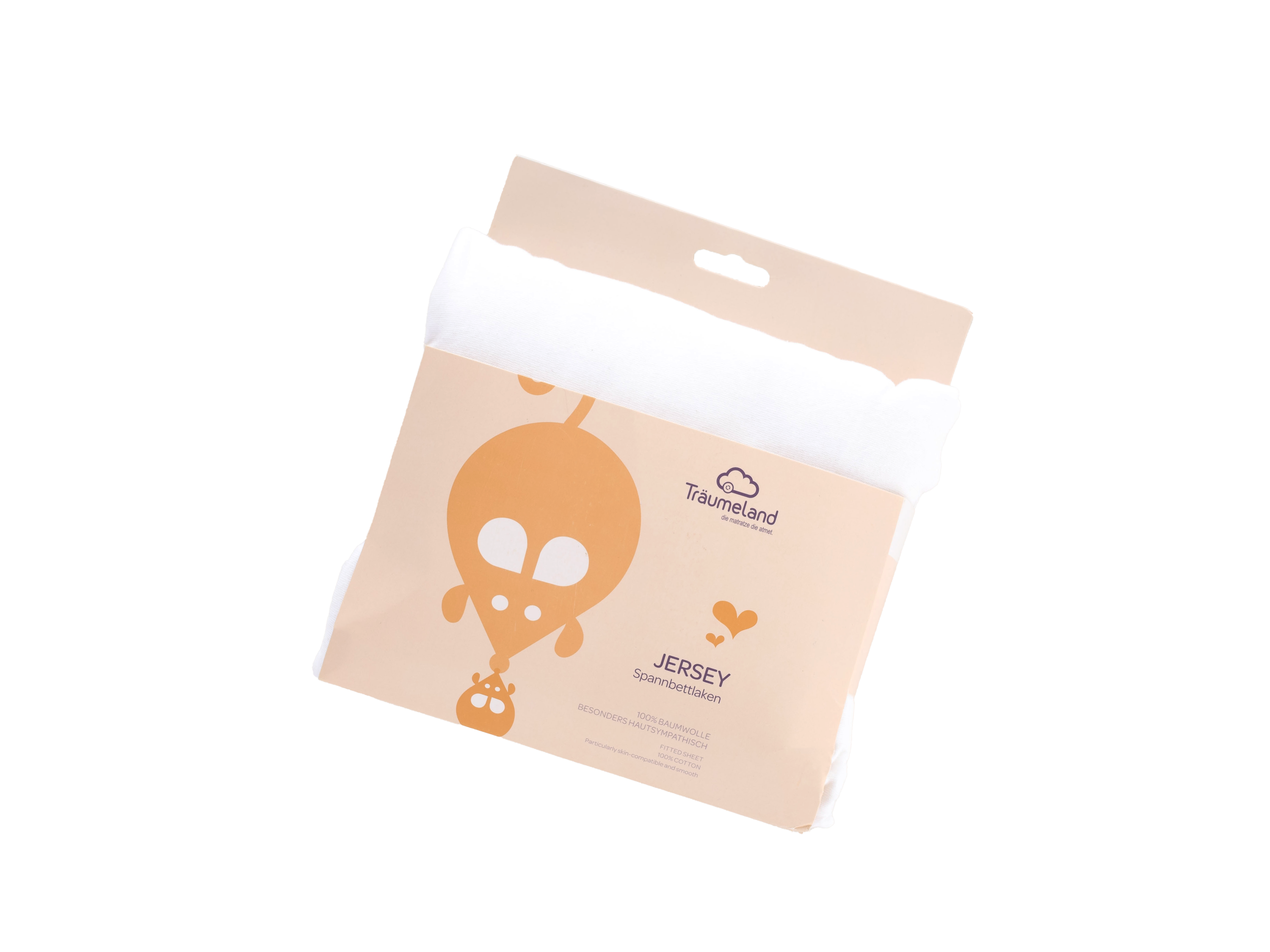 Träumeland Jersey Spannbettlaken, 90 x 200 cm (Weiß) | 09120018353248