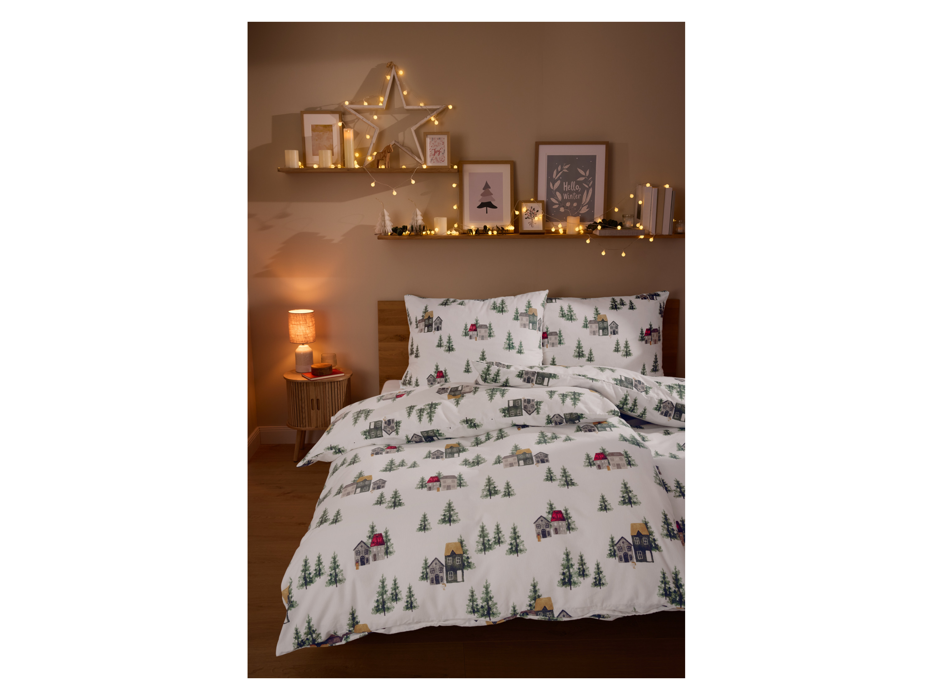 Thumbnail - LIVARNO® Feinbiber-Bettwäsche, 135 x 200 cm (Häuser)