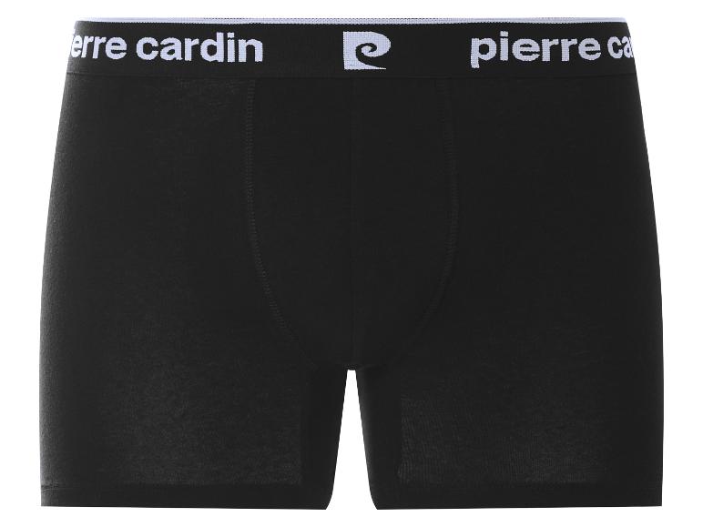 Schwarze Herren-Boxershorts mit weißem Gummibund mit Text und Logo.