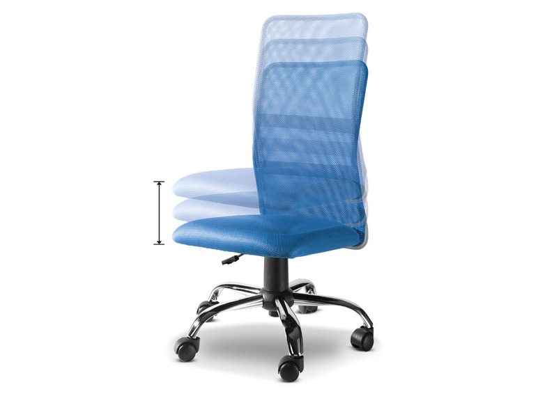 Gehe zu Vollbildansicht: LIVARNO HOME Kinder Drehstuhl, ergonomisch geformte Rückenlehne und Sitzfläche, blau - Bild 3