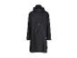 Schwarzer Regenponcho mit Kapuze und Vordertasche