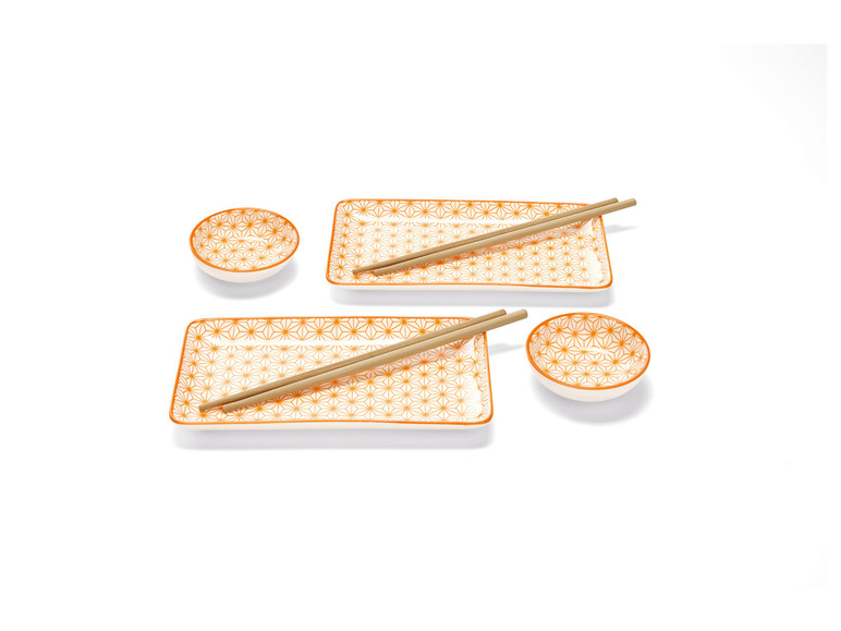 Gehe zu Vollbildansicht: ERNESTO® Sushi-Set, Porzellan, mit Bambusstäbchen - Bild 2
