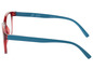 Rote Brille mit blauen Bügeln von LOT.
