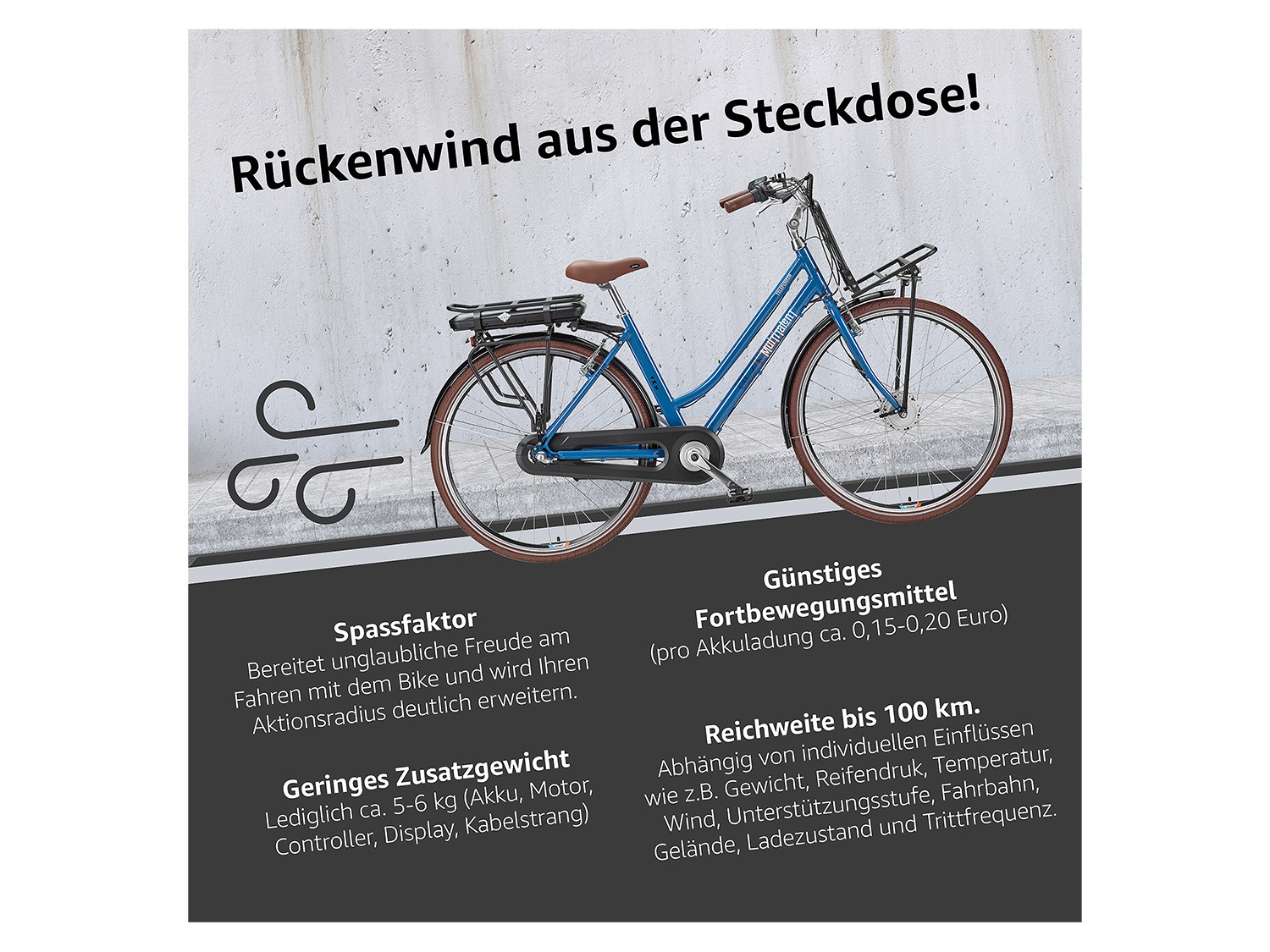 LIDL E-Bike Cityrad TELEFUNKEN Zoll | 28 »RT530«,