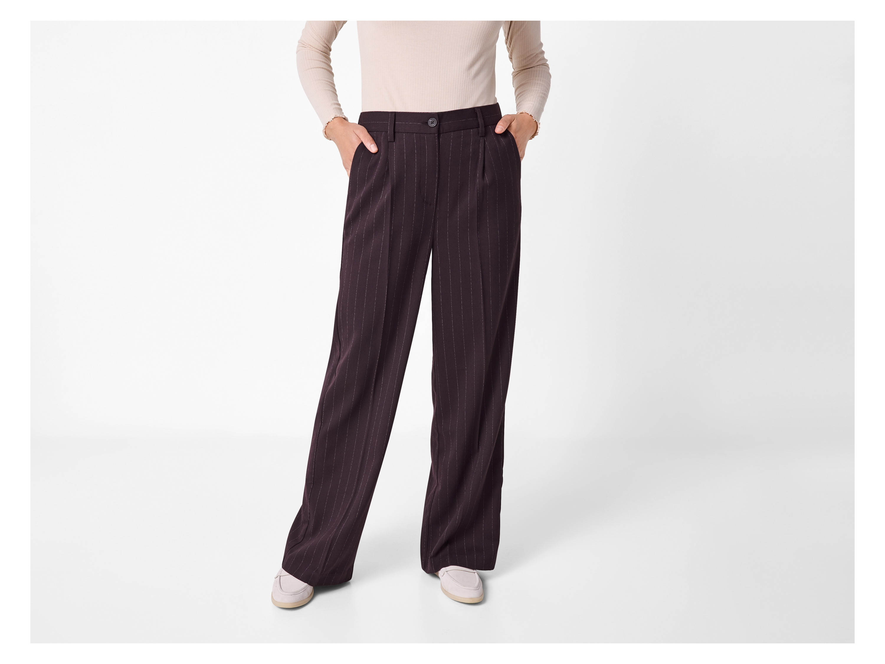 ESMARA® Damen Palazzohose (Bordeaux, M(40/42)) – Bild 2 von 4