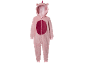 Rosa Kinder-Overall mit Kapuze, Einhorn-Horn und Ohren