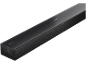 Schwarze Soundbar mit Touch-Bedienelementen und Dolby Atmos-Logo.