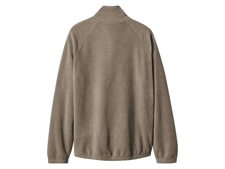 Braunes Fleece-Sweatshirt mit Stehkragen und Raglanärmeln