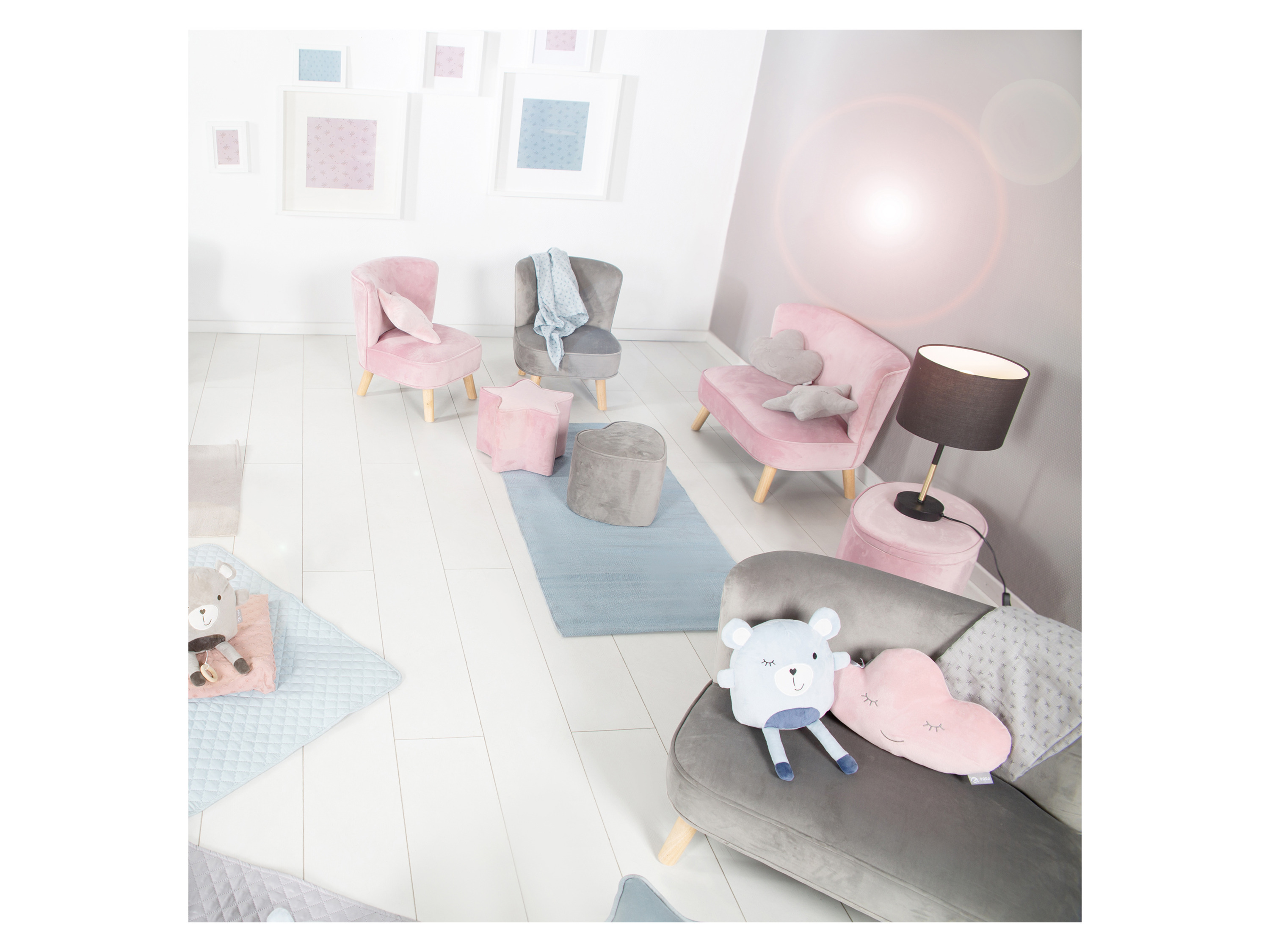 Thumbnail - roba Kinderhocker (oval mit Aufbewahrung, Mauve)