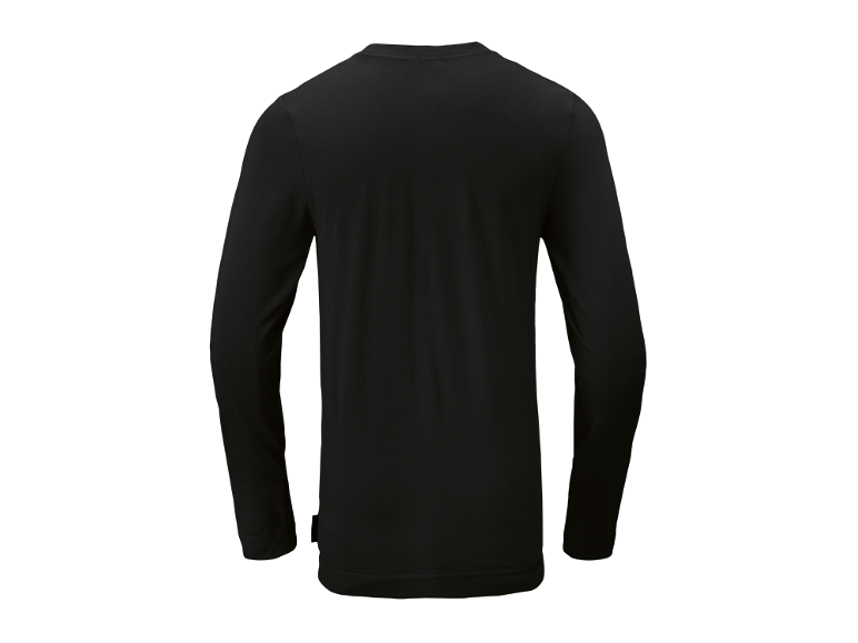 Rückseite eines schwarzen Herren-Langarmshirts