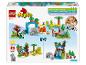 LEGO Duplo 10446 Box mit 3-in-1 Wildtier-Sets und einem spielenden Mädchen.