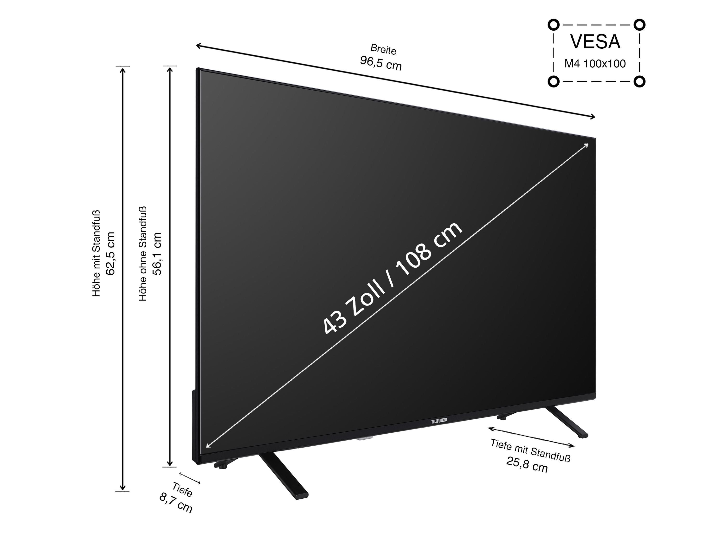 Thumbnail - TELEFUNKEN Fernseher XUTO750S TiVo Smart TV 4K UHD (43 Zoll)