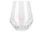 Ein transparentes Glas mit runder Basis