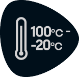 Temperaturbereich: 100°C bis -20°C