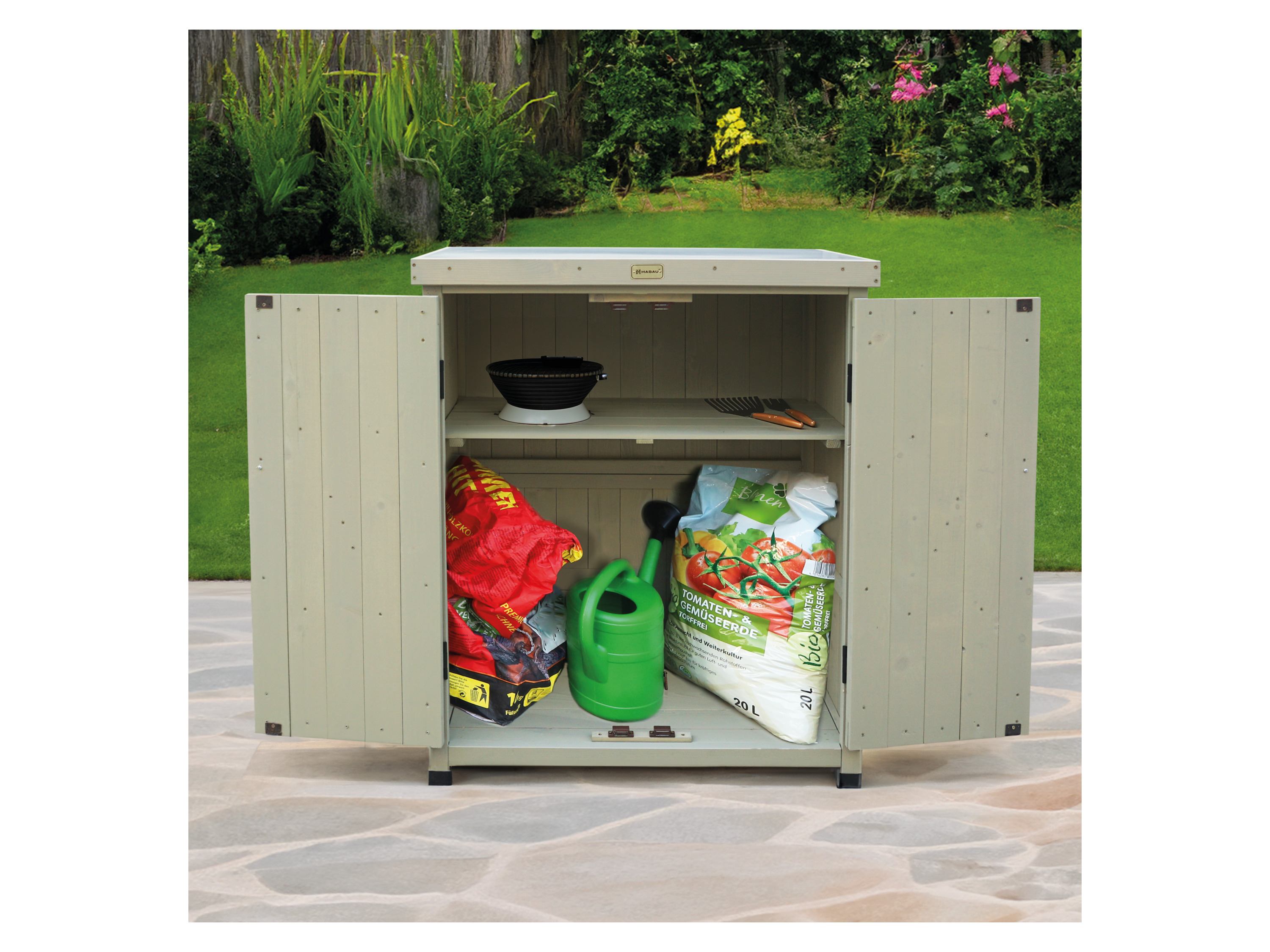 Thumbnail - HABAU Gartenschrank »Laura«, 80 x 45 x 92 cm, grau