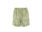 Damen-Shorts mit grün-weißem Zebramuster