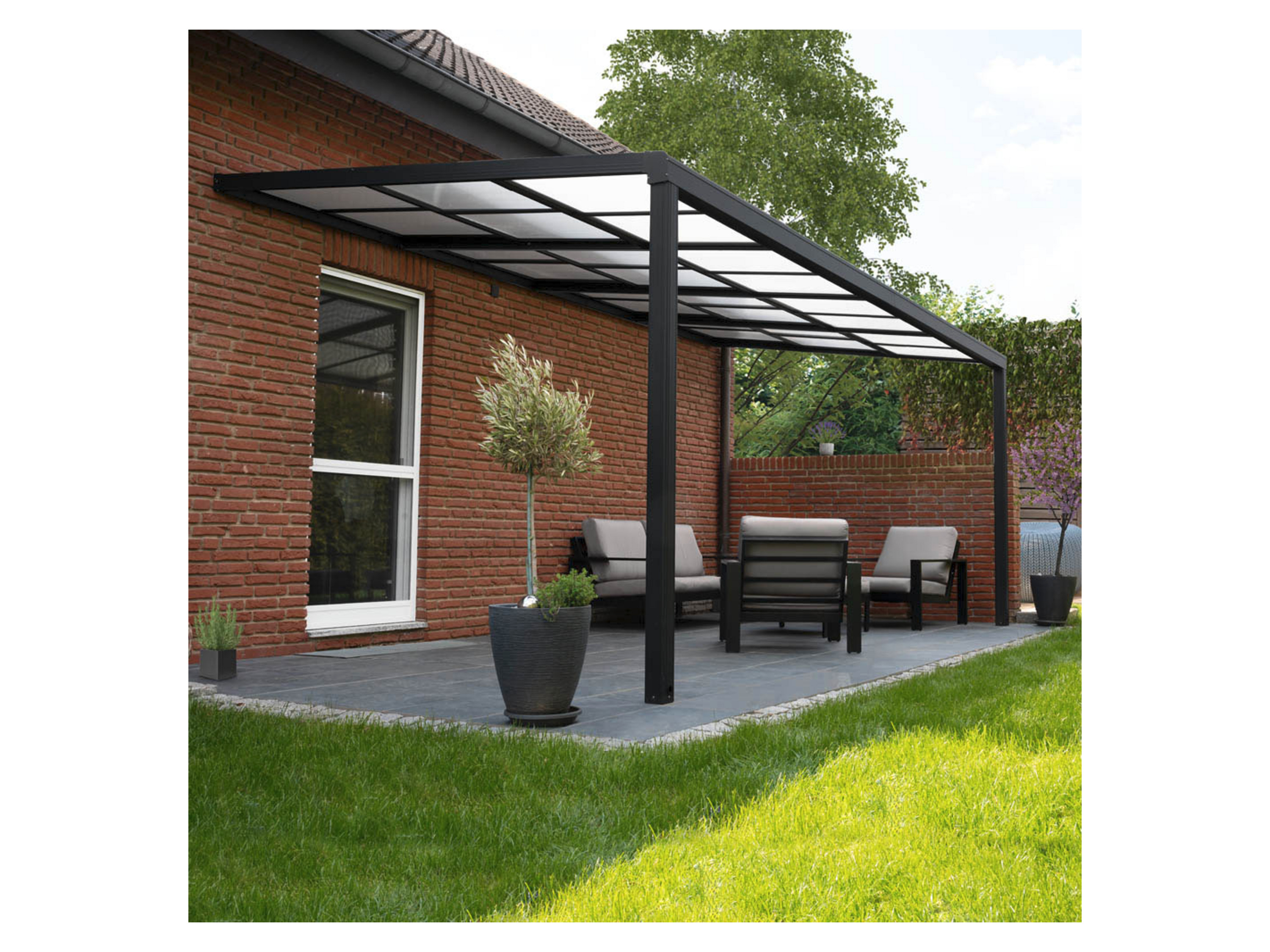 HOME DELUXE Terrassenüberdachung »SOLIS DELUXE«, verschiedene Größen (390 x 295 cm, Grau) – Bild 2 von 3
