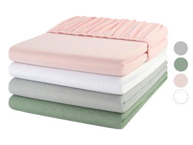 LIVARNO home Jersey Spannbettlaken, 90-100 x 200 cm