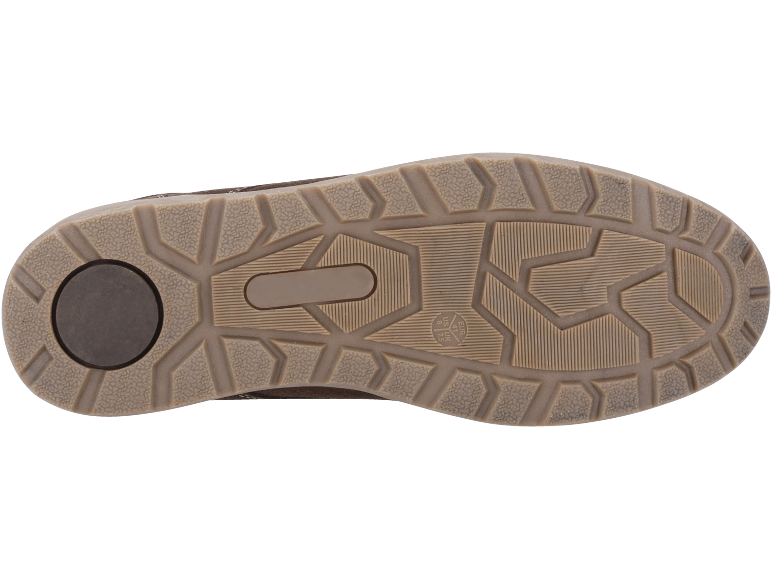 Nahaufnahme einer Schuhsohle mit strukturiertem Muster und Größenangaben (US 8, UK 7.5, EUR 41).