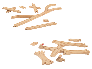 LUPILU® Holz Eisenbahn-Schienenset