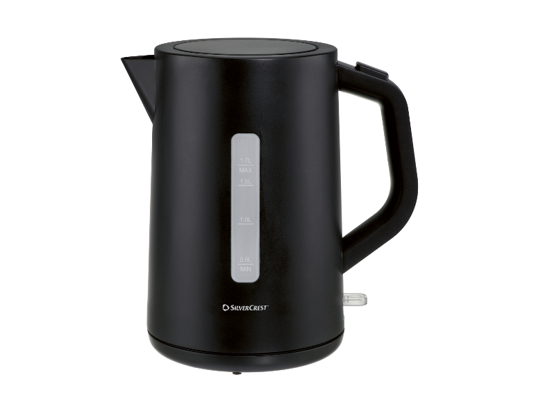 1,7 Liter schwarzer SilverCrest Wasserkocher.