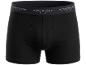 Schwarze Herren-Boxershorts mit elastischem Bund.