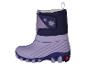 Lila Kinder-Schneestiefel mit Sternenmuster und LED-Lichtern.