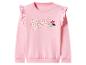 Rosa Langarm-Sweatshirt mit Rüschen an den Schultern und Minnie-Maus-Aufdruck