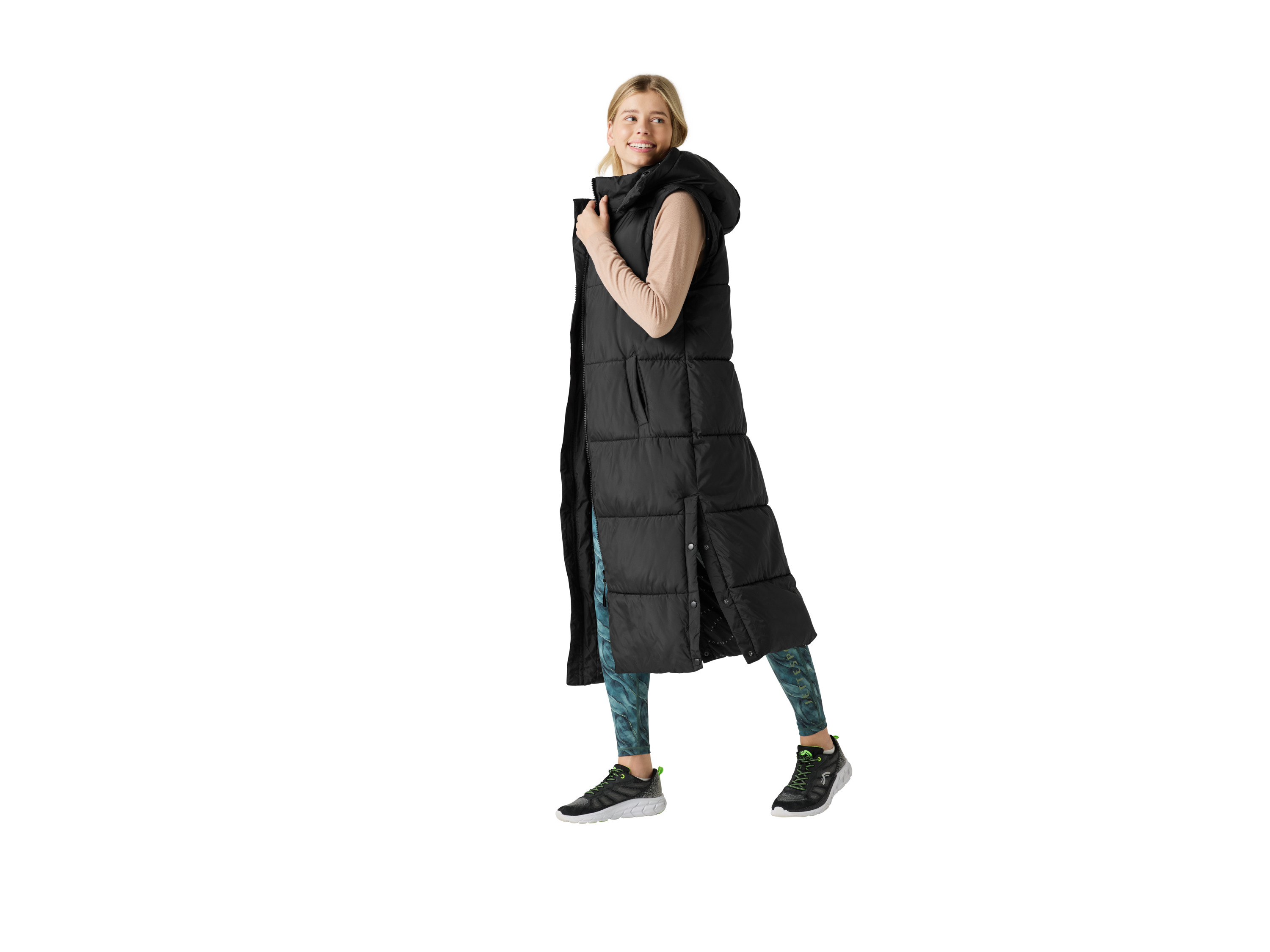 Thumbnail - CRIVIT Damen 2-in 1 Steppmantel/-weste (Schwarz, M(40/42))