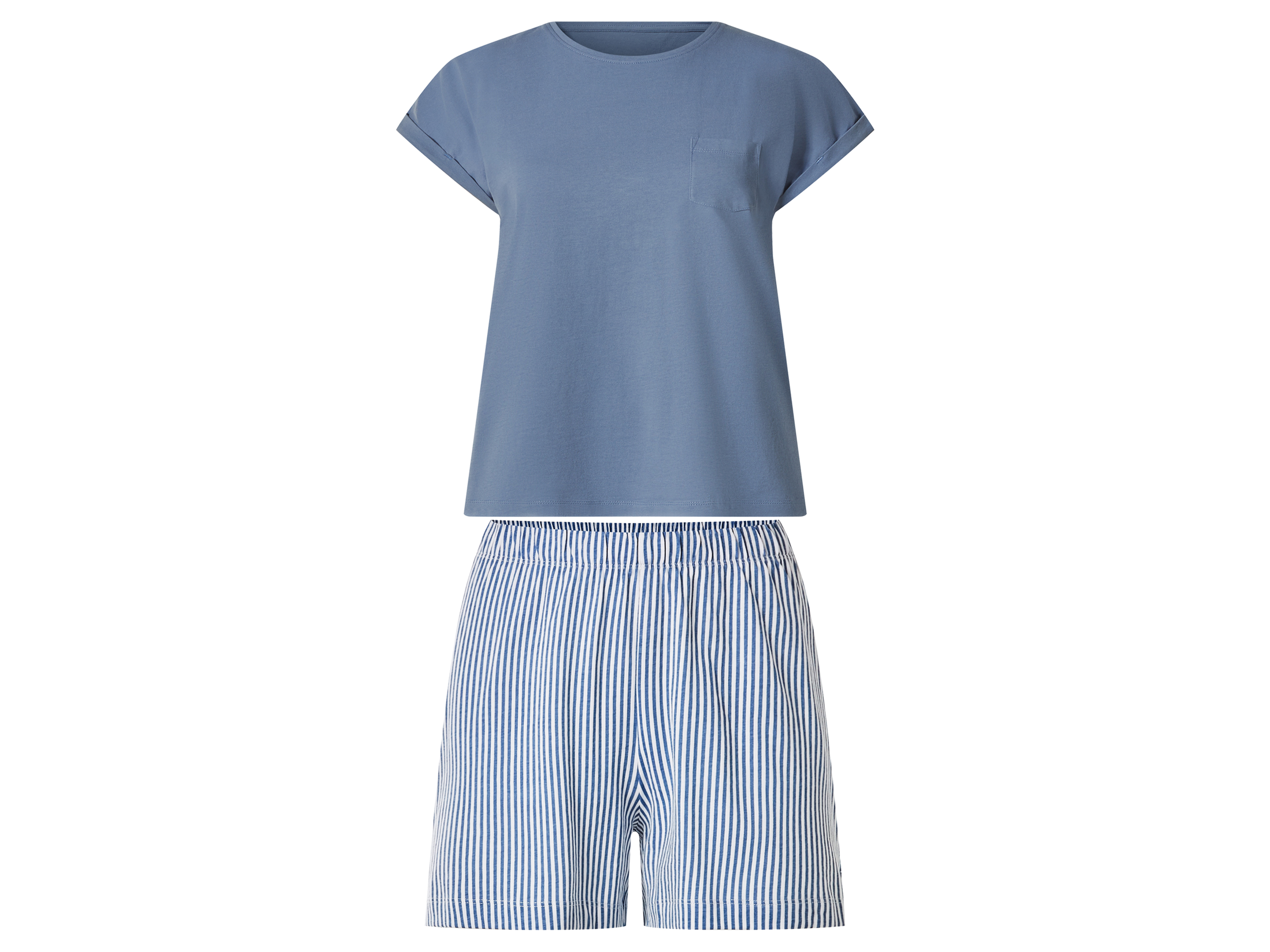 ESMARA® Damen Pyjama (Blau, XS(32/34))
