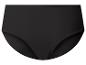 Schwarzer Damen-Slip, klassischer Schnitt und glatter Stoff.