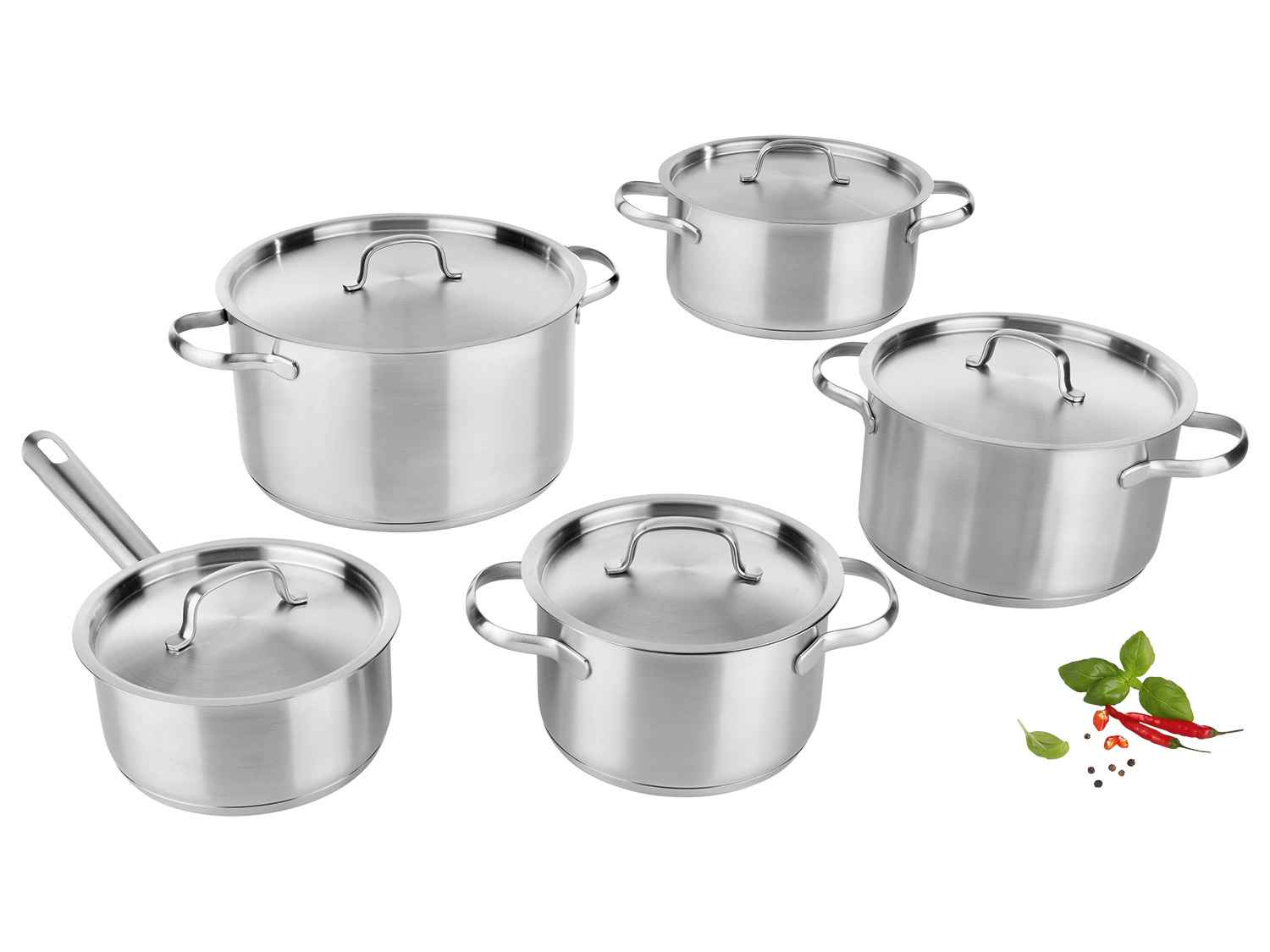 ERNESTO EdelstahlTopfSet, ofenfest, 10teilig LIDL
