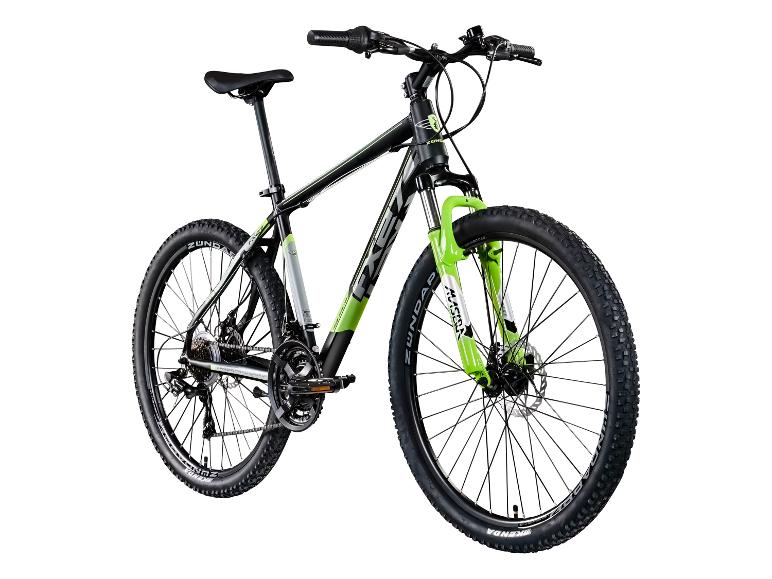Schwarz-grünes ZUNDAPP Mountainbike mit KENDA-Reifen.
