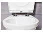 Eine weiße Toilettensitz mit Soft-Close-Funktion.