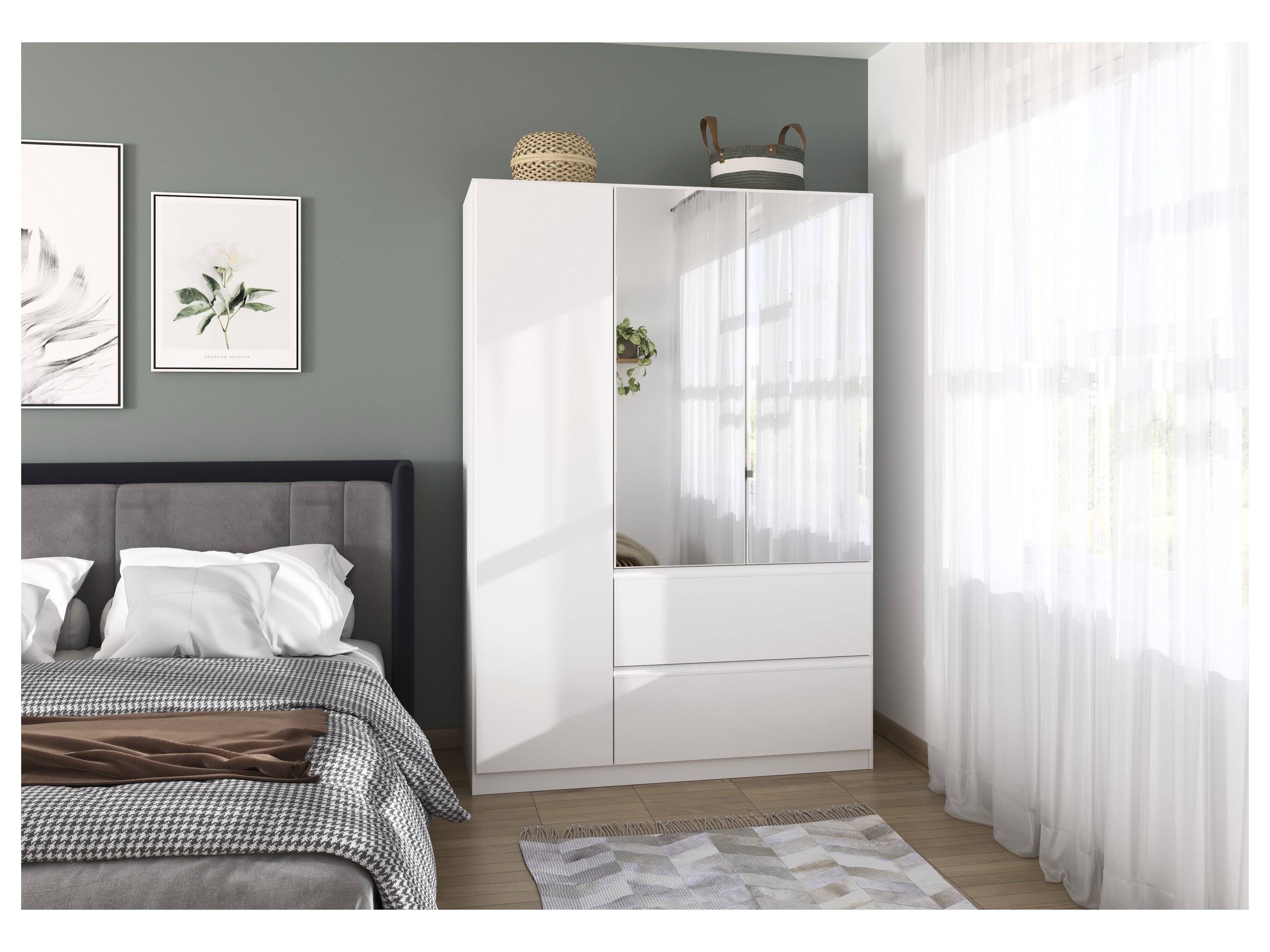 Thumbnail - rauch BLUE Costa Drehtürenschrank (3-türig mit Spiegel, Alpinweiß, 136 x 197 cm (BxH))