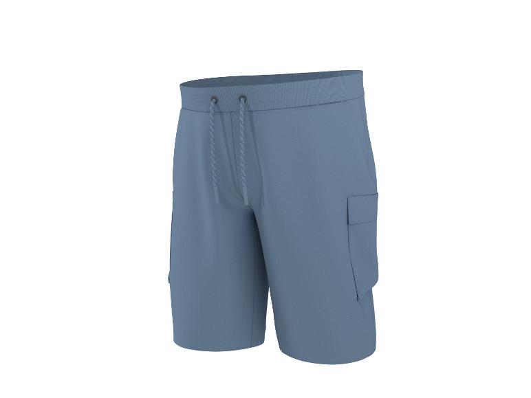 Blaue Herren-Cargoshorts mit Kordelzug in der Taille