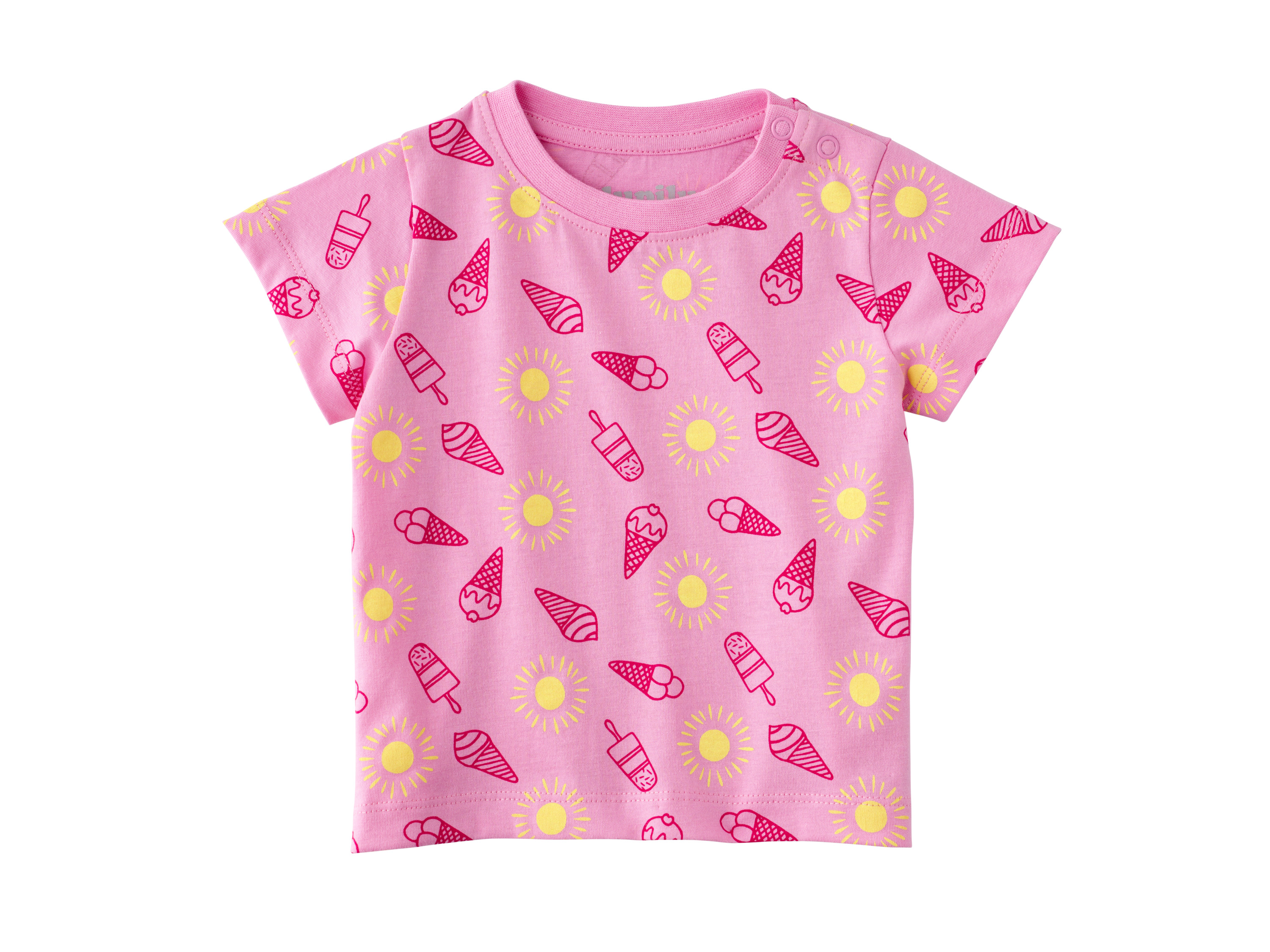 LUPILU® Baby T-Shirt, 2 Stück (Streifen/gelb, 74/80) – Bild 4 von 4
