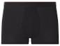 Schwarze Herren-Boxershorts mit rotem Streifen am Bund.