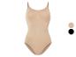 Beige und schwarzer nahtloser Body Shaper.