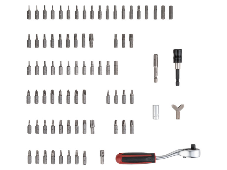 Ein Satz Schraubendreher, Ratsche und Bits