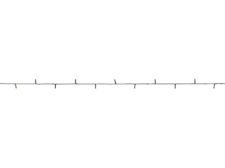 LED-Lichterkette mit warmweißen Lichtern an schwarzem Kabel
