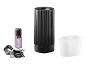 Schwarzer Aroma-Diffusor mit Lavendelöl, USB-Kabel und Messbecher.