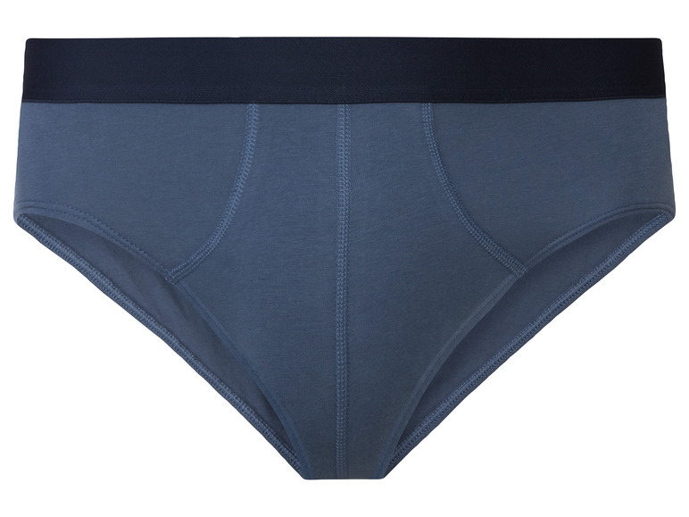 Blaue Herrenunterhose mit dunkelblauem Bund.