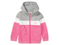 Rosa Mädchenjacke mit Kapuze in Streifen