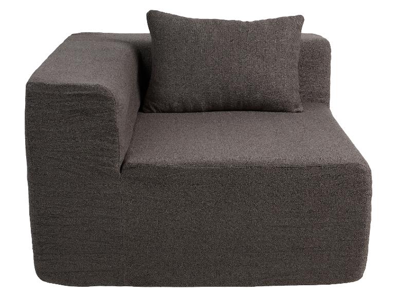 Dunkelgraues Ecksofa mit Kissen