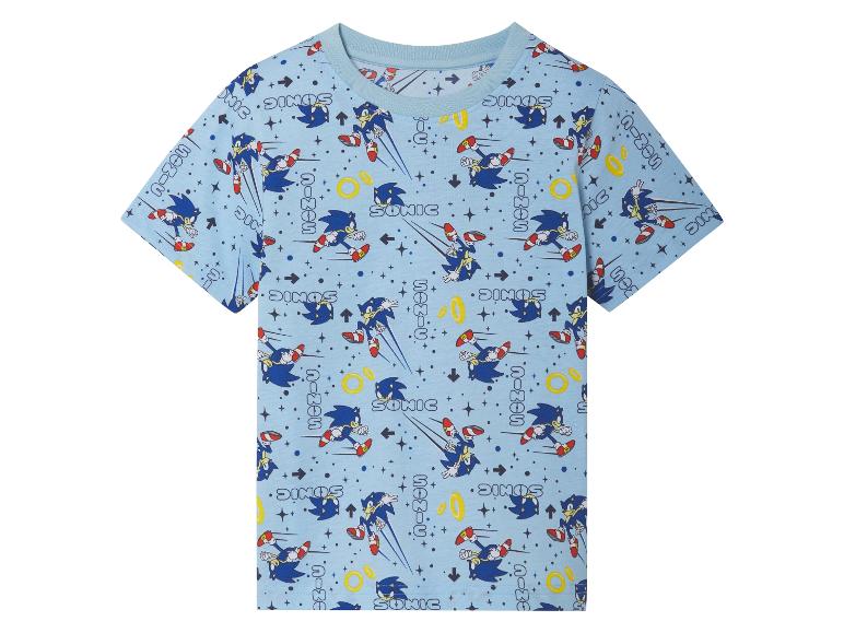 Hellblaues T-Shirt mit Sonic the Hedgehog-Motiv.