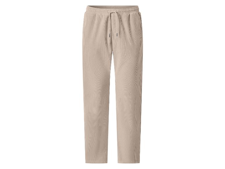 Beigefarbene Cordhose mit Kordelzug in der Taille