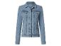Hellblaue Damen-Jeansjacke mit silbernen Knöpfen