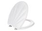 Weiße WC-Brille, Muscheldesign, Sanft-Schließung.